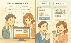 営業ランディングページに採用情報を載せても大丈夫？～効果を落とさず採用強化する方法