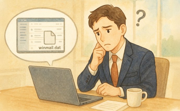 メールの添付が「winmail.dat」になってしまう原因と対応策
