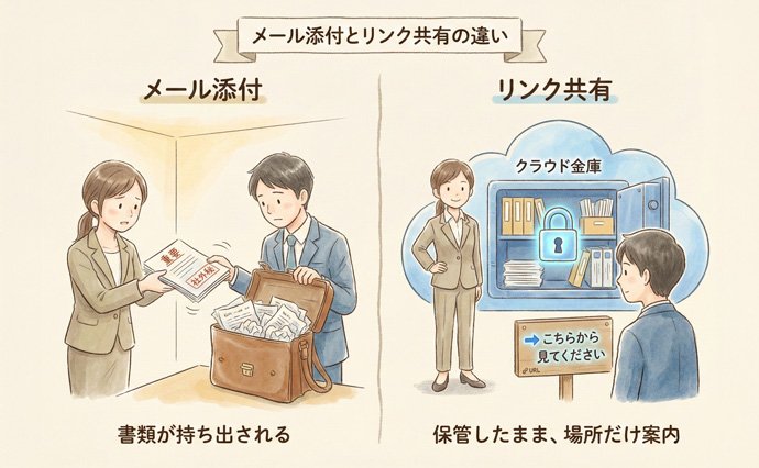 ファイルは「添付」ではなく「リンク」で送る ～ 安全なファイル送信の基本