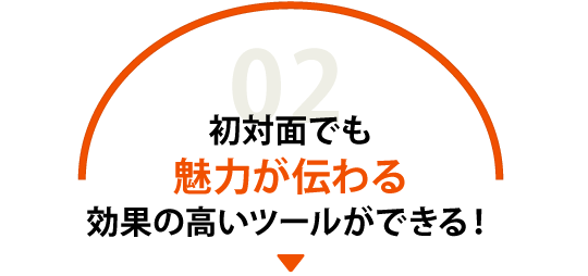 初対面でも魅力が伝わる、効果の高いツールができる！